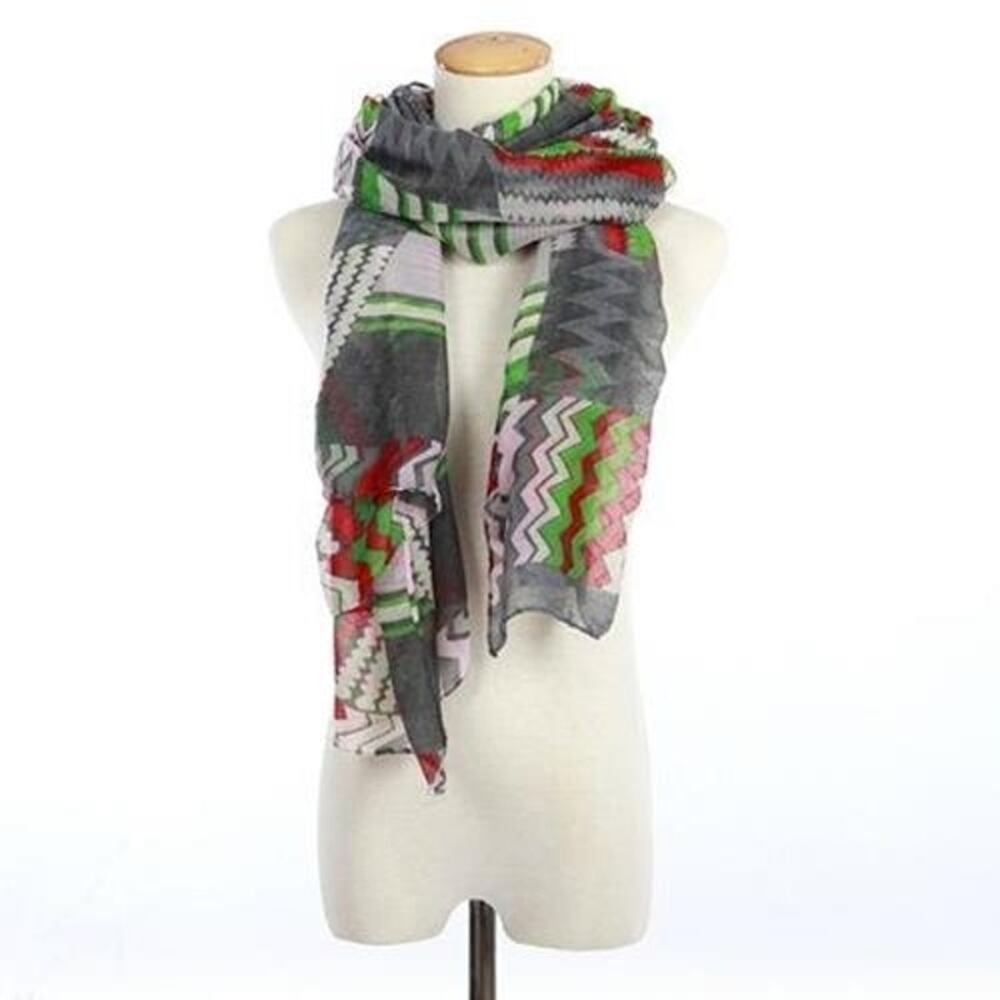 Nanette Lightweight Print Scarf | Gray
